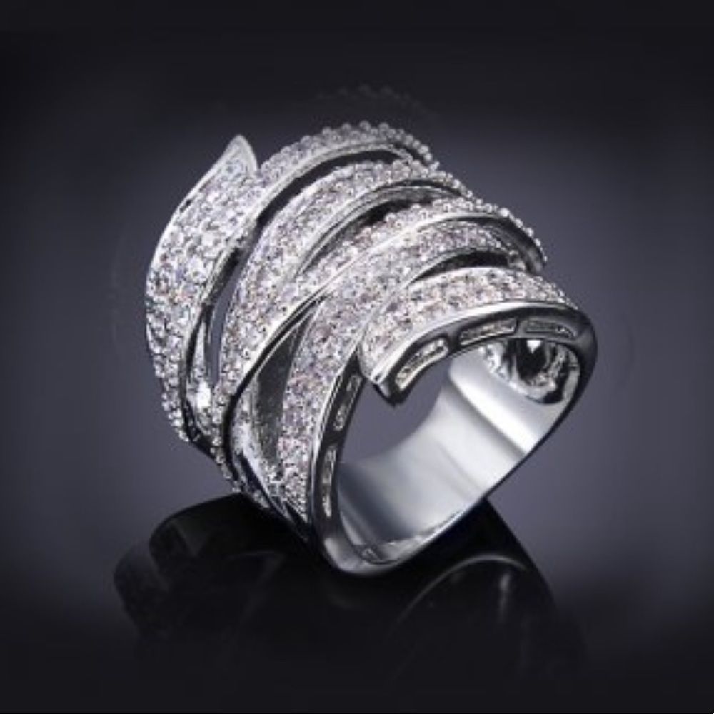 .925 Sterling Silver Multi-Layer Ring - Picture 4 of 8